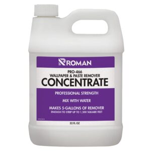 ROMAN 202221, Concentrate (32 oz), Perforating Scoring Tool, and Angled Scraper for Home Improvement-Yields 5 Gallons (1500 sq. ft Coverage) Wallpaper Remover Kit, Blue