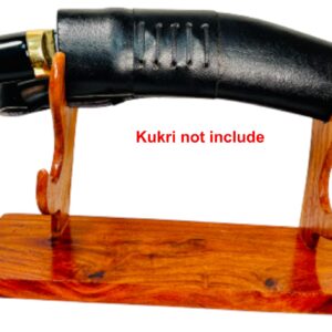 Gurkha Kukri Display Wooden Stand- Two Tier Handmade Wooden Kukri Knife Stand Fit for Size 14-17 Inch Long Kukri included Handel and Blade Real Nepaloden Sword Kukri Knife Display Wooden Stand