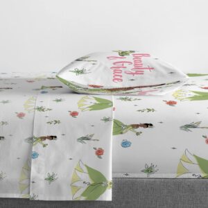 Jay Franco Disney The Princess and The Frog Beauty & Grace Twin Size Sheet Set - 3 Piece Set Super Soft and Cozy Kid’s Bedding Featuring Tiana - Fade Resistant Microfiber Sheets