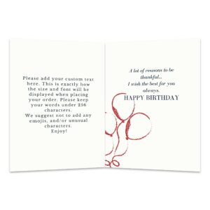 Simply Uncaged Christian Gifts Personalized Happy Birthday Card Custom Your Photo Image Upload Your Text Greeting Card (Single Card)