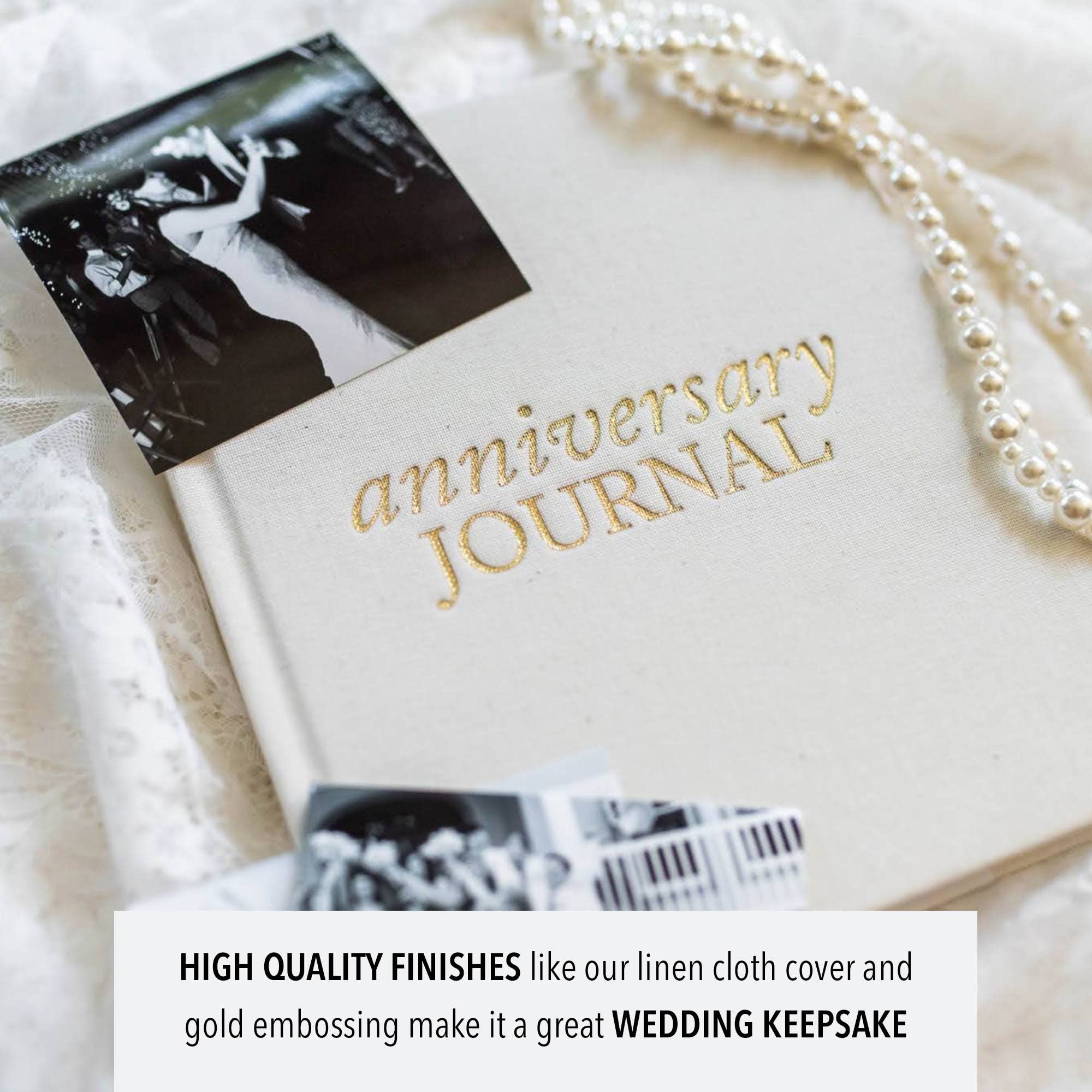 Wedding Anniversary Journal (Ivory, 189 Pages) - Anniversary Book for Couple - Marriage Memory Book & Photo Album - Unique Wedding Gifts for Couple