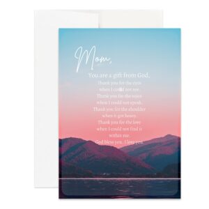 christian mom appreciation, birthday, merry christmas, get well. mother's day card for mom card christian card, christian gift for mother, mom card (single card)