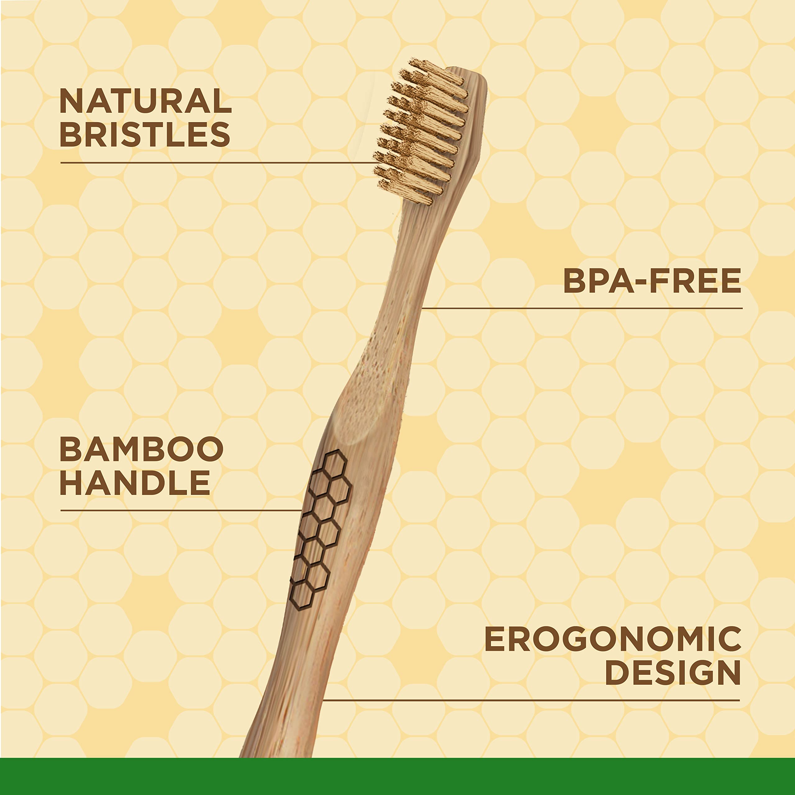 Burt's Bees for Pets Bamboo Bristle Dog Toothbrush - Naturally Derived Dog Toothbrush Made from Bamboo - BPA Free, Ergonomic Handle Toothbrush for Dogs, Bamboo Dog Toothbrush