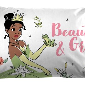 Jay Franco Disney The Princess and The Frog Beauty & Grace Twin Size Sheet Set - 3 Piece Set Super Soft and Cozy Kid’s Bedding Featuring Tiana - Fade Resistant Microfiber Sheets