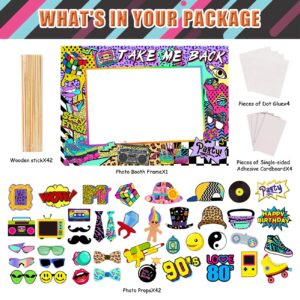 80s 90s Themed Party Decorations for Adults, 1990s Throwback Party Photo Booth Props, 80s 90s Birthday Party Picture Booth Frame and Props