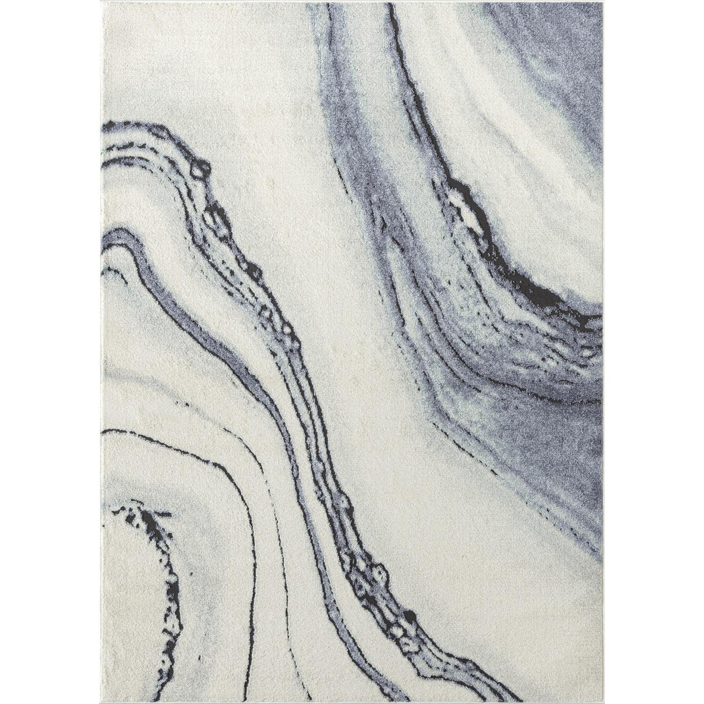 LUXE WEAVERS Abstract Modern Marbled Blue 2x3 Area Rug