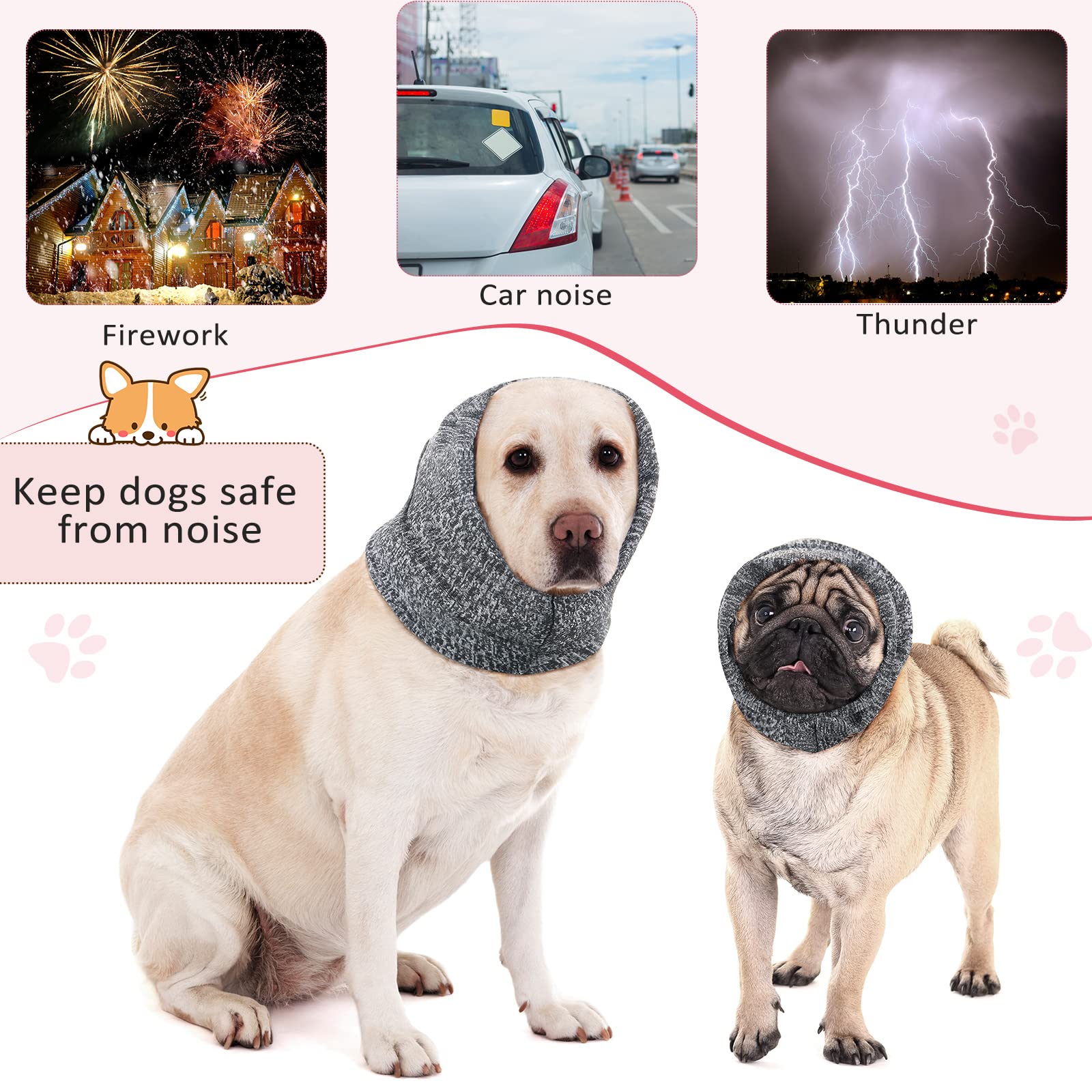 Saintrygo 4 Pieces Ear Wraps for Dogs Quiet Ears Dog Ear Cover Muffs Snood for Calming Dog Noise Protection, Dog Head Wrap Anti Anxiety Dog Hat Snood for Small Dog Cat Grooming Bathing (9-10 Inch)