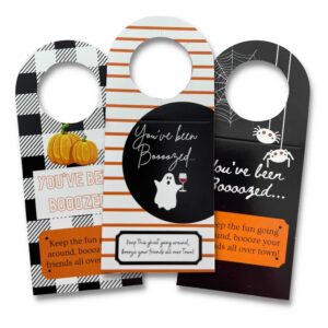 you've been boozed tag | 15 pack | tags with pre-cut hole to use on booze bottles | you've been boozed game | mix of 3 fall designs | wine | alcohol bottle tags