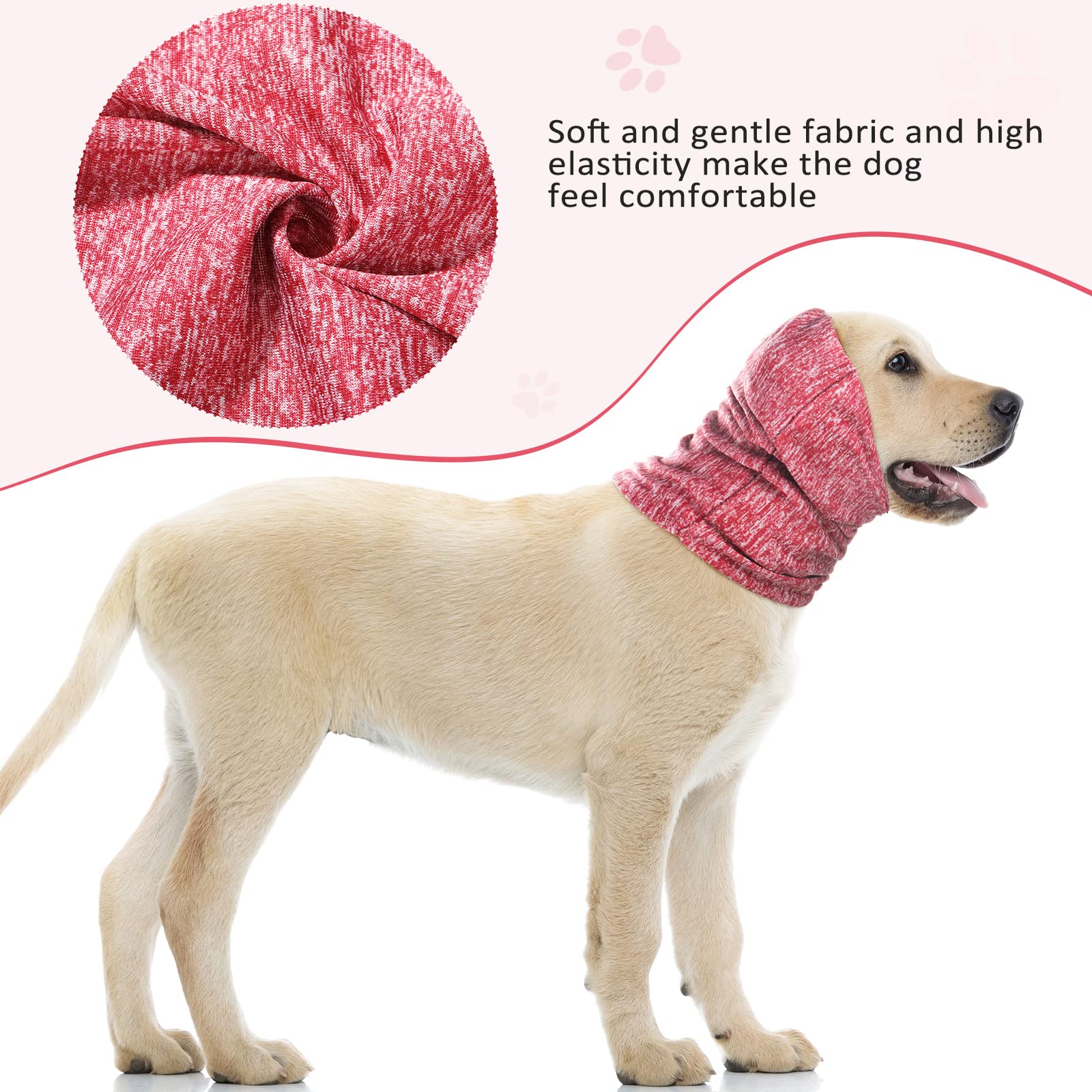 Saintrygo 4 Pieces Ear Wraps for Dogs Quiet Ears Dog Ear Cover Muffs Snood for Calming Dog Noise Protection, Dog Head Wrap Anti Anxiety Dog Hat Snood for Small Dog Cat Grooming Bathing (9-10 Inch)