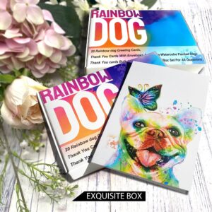 20 Greeting Cards, Rainbow dog Thank You Cards With Envelopes & Stickers-Watercolor Painted Dogs Thank You cards Bulk Note Cards Stationery Box Set For All Occasions Birthday Thank You Wedding.