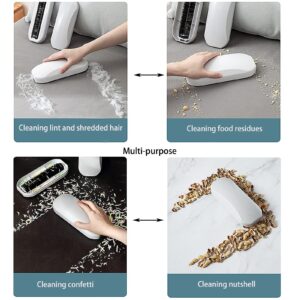 (2 PCS) Reusable Handheld Crumb Sweeper, Nutshell Soft Bristles Debris Collector for Table, Mat, Bed Sheets, Sofas, Clothes Cleaning Brush