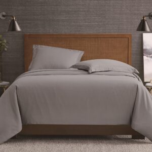 London Fog Garment Washed Solid Duvet Set Grey Microfiber 3-Piece King Duvet Set, Solid Themed, Adult and Teen, Oeko-TEX Certified