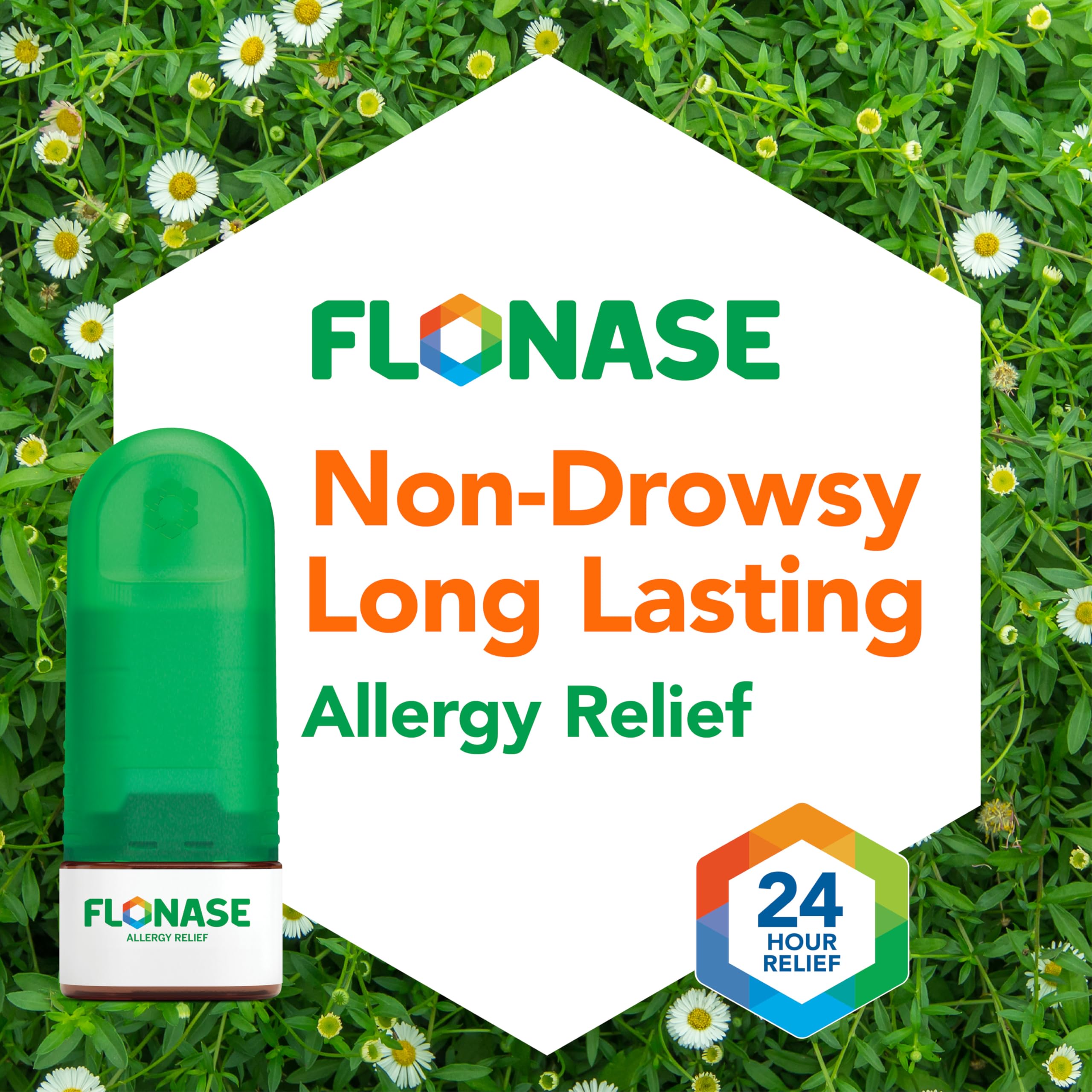 Flonase Allergy Relief Nasal Spray, 24-Hour Non-Drowsy Multi-Symptom Relief - 72 Sprays plus Bonus Pack of Tissues