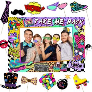 80s 90s themed party decorations for adults, 1990s throwback party photo booth props, 80s 90s birthday party picture booth frame and props