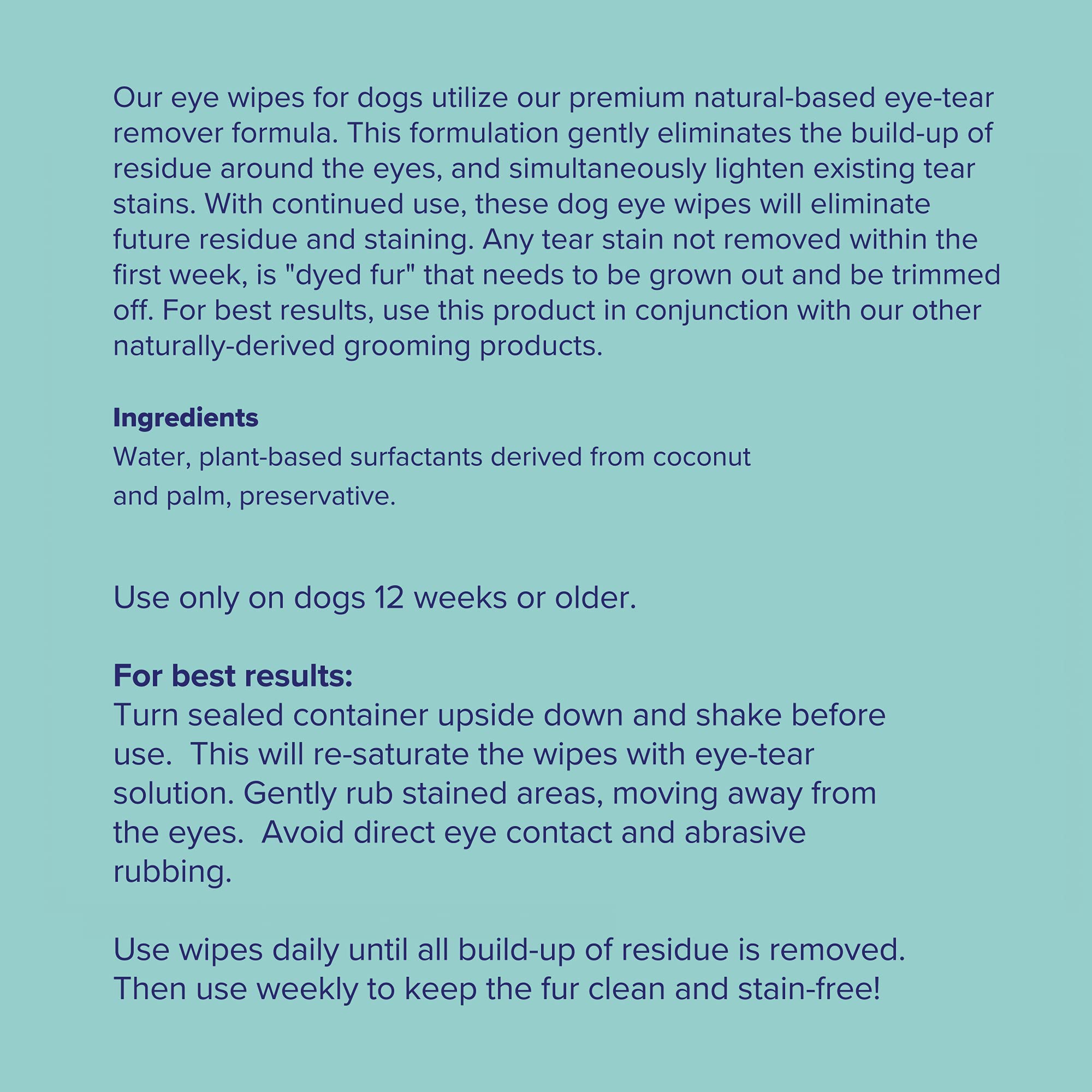 Great Pets - Great Eyes - Safe & Gentle Tear Stain Remover for Dogs - Natural Eye Wipes for Dogs - Made in The USA & Easy to Use Pre-Soaked Wipes - 100 Wipes