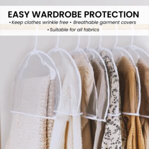 Handy Laundry Clear Vinyl Shoulder Covers – Set of 16 – Garment Protectors Keep your Suits, Dresses, Blouses, & Dust Free. Protect and Store your Clothing while they're In and Out of Season.