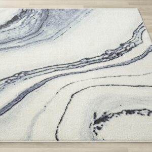 LUXE WEAVERS Abstract Modern Marbled Blue 2x3 Area Rug