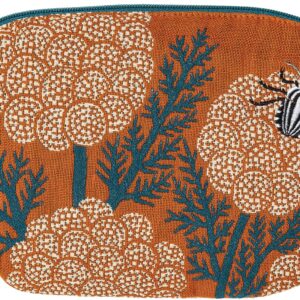 Kusubashi Crest Weave A-68398-90-OR Morita MiW Pouch, Flower and Stambug, Orange