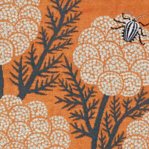 Kusubashi Crest Weave A-68398-90-OR Morita MiW Pouch, Flower and Stambug, Orange