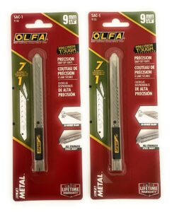 o l f a olfa 9150us sac-1 9mm stainless steel auto-lock graphics knife, silver (6 pack), (9159)