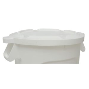 HUBERT White Plastic Flat Lid for 20 gal Trash Receptacles - 20 45/100" Dia x 2" H