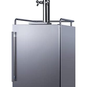 Summit SBC683OSTWIN 24" Wide Built-in or Freestanding Outdoor Beer Kegerator, Dual Tap, Weatherproof, Automatic Defrost, Digital Thermostat, Tap Cool System, Adjustable Shelves, four Casters