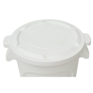 HUBERT White Plastic Flat Lid for 20 gal Trash Receptacles - 20 45/100" Dia x 2" H