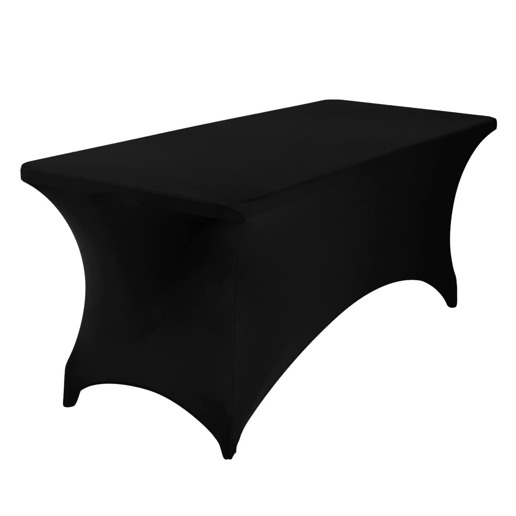 eccwai Spandex 6ft Waterproof Table Cover for Party,Wedding, Banquet, and Events(Black)