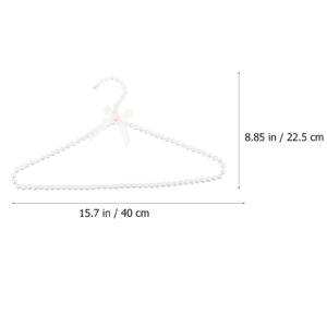 PRETYZOOM Elegant Clothes Hangers Pearl Beads: Clothes Hangers Dress Coat Hangers Closet Coat Storage Organizer Dry Rack 2PCS