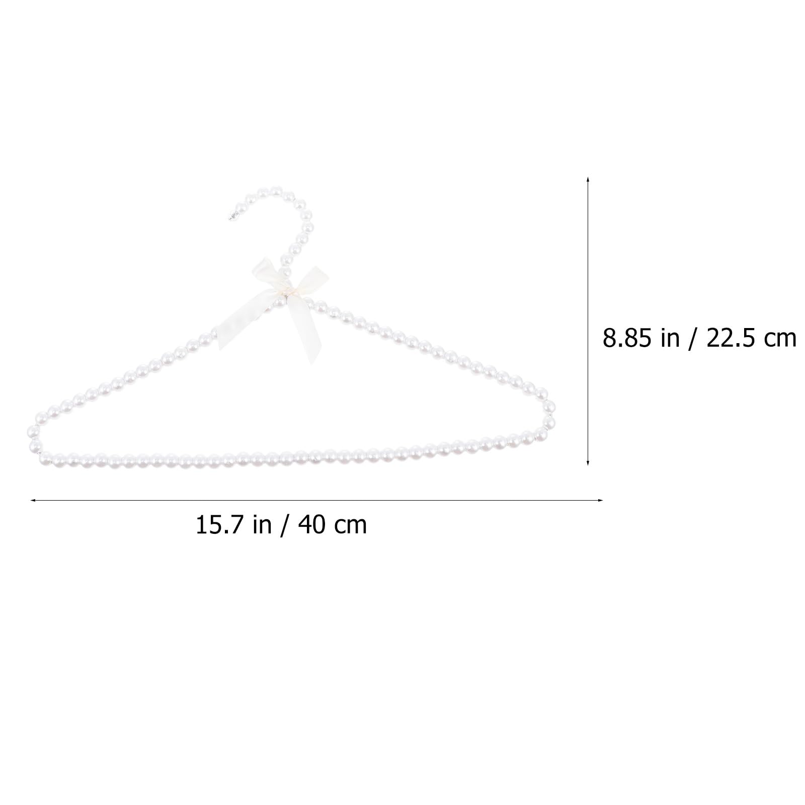 PRETYZOOM Elegant Clothes Hangers Pearl Beads: Clothes Hangers Dress Coat Hangers Closet Coat Storage Organizer Dry Rack 2PCS