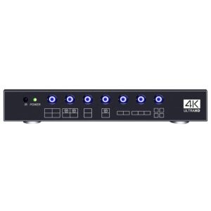 ISEEVY 4K UHD Video Wall Controller 2x2 1x2 2x1 TV Wall Processor Support 3840x2160@30 HDMI Input for 4 TV Splicing Display