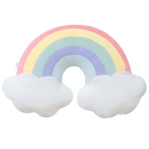 jianeexsq cloud rainbow shaped pillow home decorative creative cushion plush stuffed pillow candy color cushion 00112021