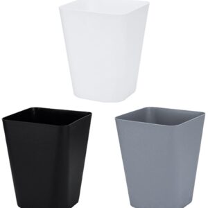 Lawei Set of 3 Plastic Small Trash Can - 1.6 Gallon Square Wastebasket Garbage Can for Home Kitchen Office Bathroom