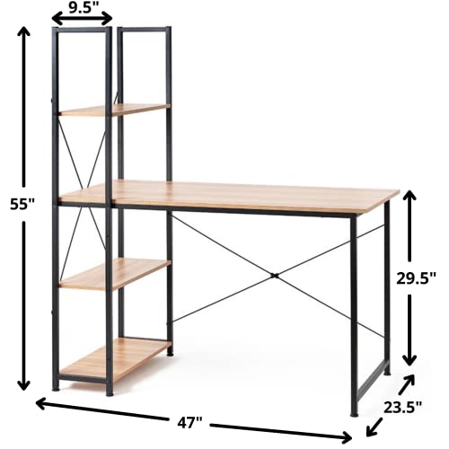 DormCo Suprima® Desk - Tall Bookshelf X-Style - Beech