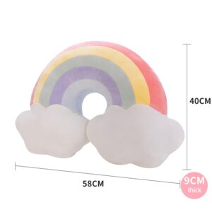 JIANEEXSQ Cloud Rainbow Shaped Pillow Home Decorative Creative Cushion Plush Stuffed Pillow Candy Color Cushion 00112021