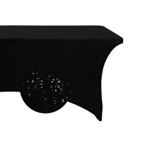 eccwai Spandex 6ft Waterproof Table Cover for Party,Wedding, Banquet, and Events(Black)