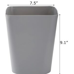 Lawei Set of 3 Plastic Small Trash Can - 1.6 Gallon Square Wastebasket Garbage Can for Home Kitchen Office Bathroom