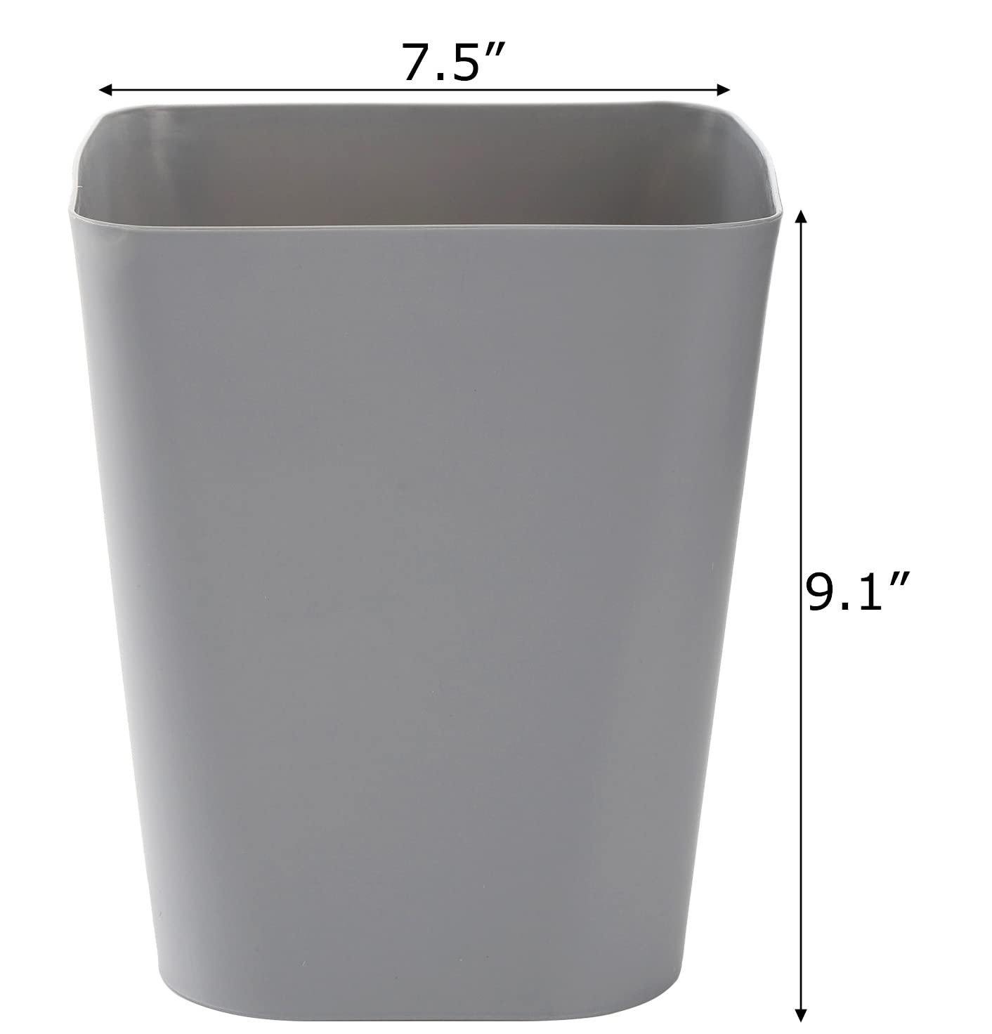 Lawei Set of 3 Plastic Small Trash Can - 1.6 Gallon Square Wastebasket Garbage Can for Home Kitchen Office Bathroom