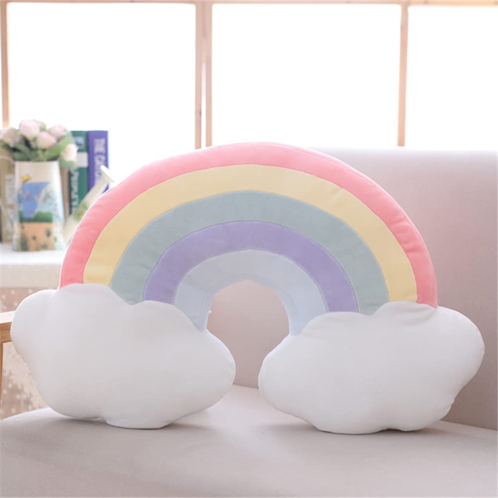 JIANEEXSQ Cloud Rainbow Shaped Pillow Home Decorative Creative Cushion Plush Stuffed Pillow Candy Color Cushion 00112021