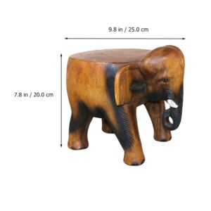 DOITOOL Wooden Elephant Stool Wood Foot Step Stool Sturdy Handicraft Wood Support for Bedroom Bathroom Living Room