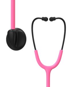 clairre pink stethoscope for nurses, doctors and nursing school students, single head for home use medical supplies with accessories stethoscope name tag