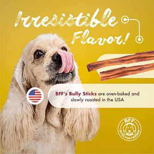 BFF Bully Sticks 6 inch (10 Count) - Long Lasting Dog Treats - Natural No-Hide Grain-Free Gluten-Free Dog Chews - Low Odor Bully Sticks - Thick Bully Sticks for Small and Medium Dogs