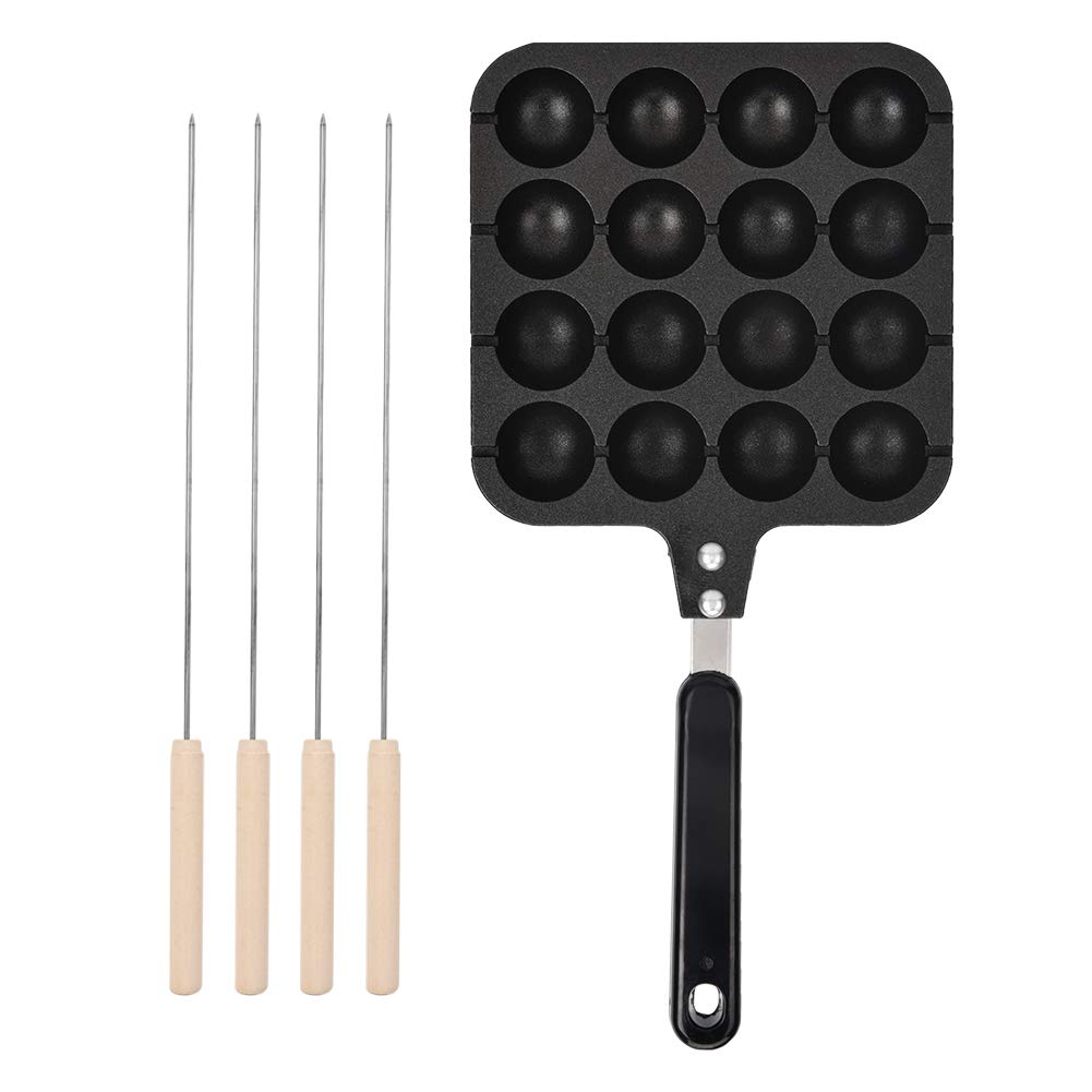 Haofy Takoyaki Grill Pan, Non-Stick Takoyaki Maker 16-Grid Takoyaki Baking Applied on Electric Oven Or Gas Stove