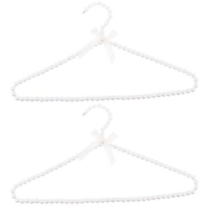 pretyzoom elegant clothes hangers pearl beads: clothes hangers dress coat hangers closet coat storage organizer dry rack 2pcs