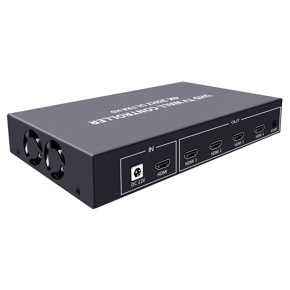 ISEEVY 4K UHD Video Wall Controller 2x2 1x2 2x1 TV Wall Processor Support 3840x2160@30 HDMI Input for 4 TV Splicing Display