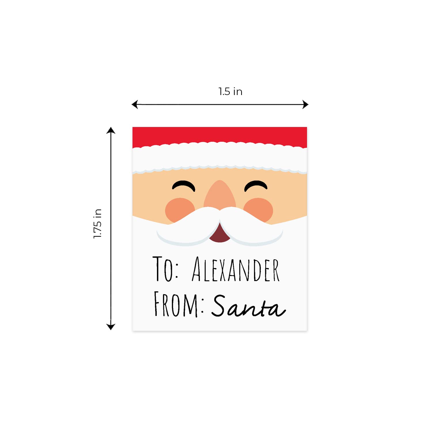 Personalized from Santa Gift Labels / 72 Custom Christmas Sheeted Labels / 1.5" x 1.75" Holiday Gift Tags