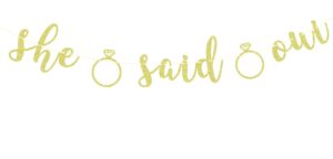 she said oui banner, she said yes banner, paris themed bridal shower decor, french bridal shower wedding party decorations gold glitter