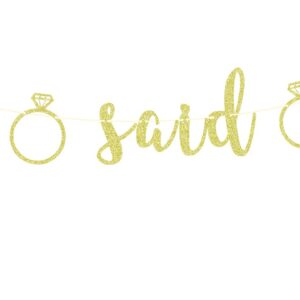 She Said Oui Banner, She Said Yes Banner, Paris Themed Bridal Shower Decor, French Bridal Shower Wedding Party Decorations Gold Glitter