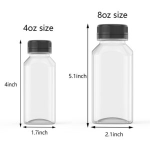 HNXAZG 10 Pcs 8 Oz Plastic Juice Bottles Empty Clear Containers with Tamper Proof Lids for Juice, Milk and Other Beverage