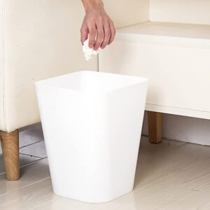 Lawei Set of 3 Plastic Small Trash Can - 1.6 Gallon Square Wastebasket Garbage Can for Home Kitchen Office Bathroom